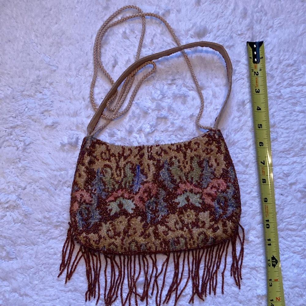 Bohemian Tapestry Shoulder Bag with Fringe
